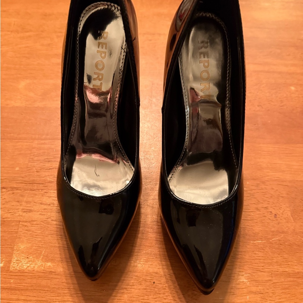 Report Glossy Black Women's Heels